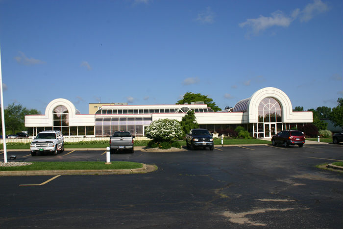 A photo of the glass work at the Dawlen Corporation